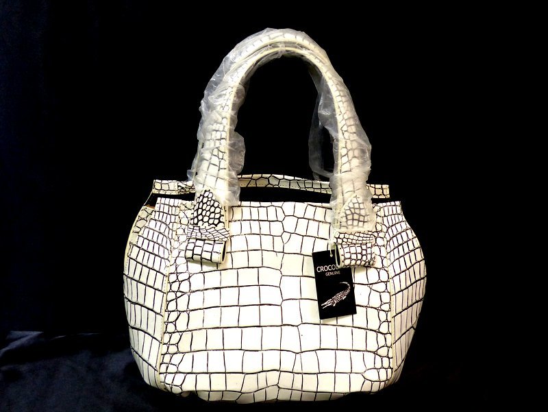 クロコダイル	バニラ染	ハンドバッグ　