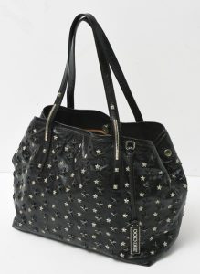 ジミーチュウ パテント レザー スタッズ ハンドバッグ