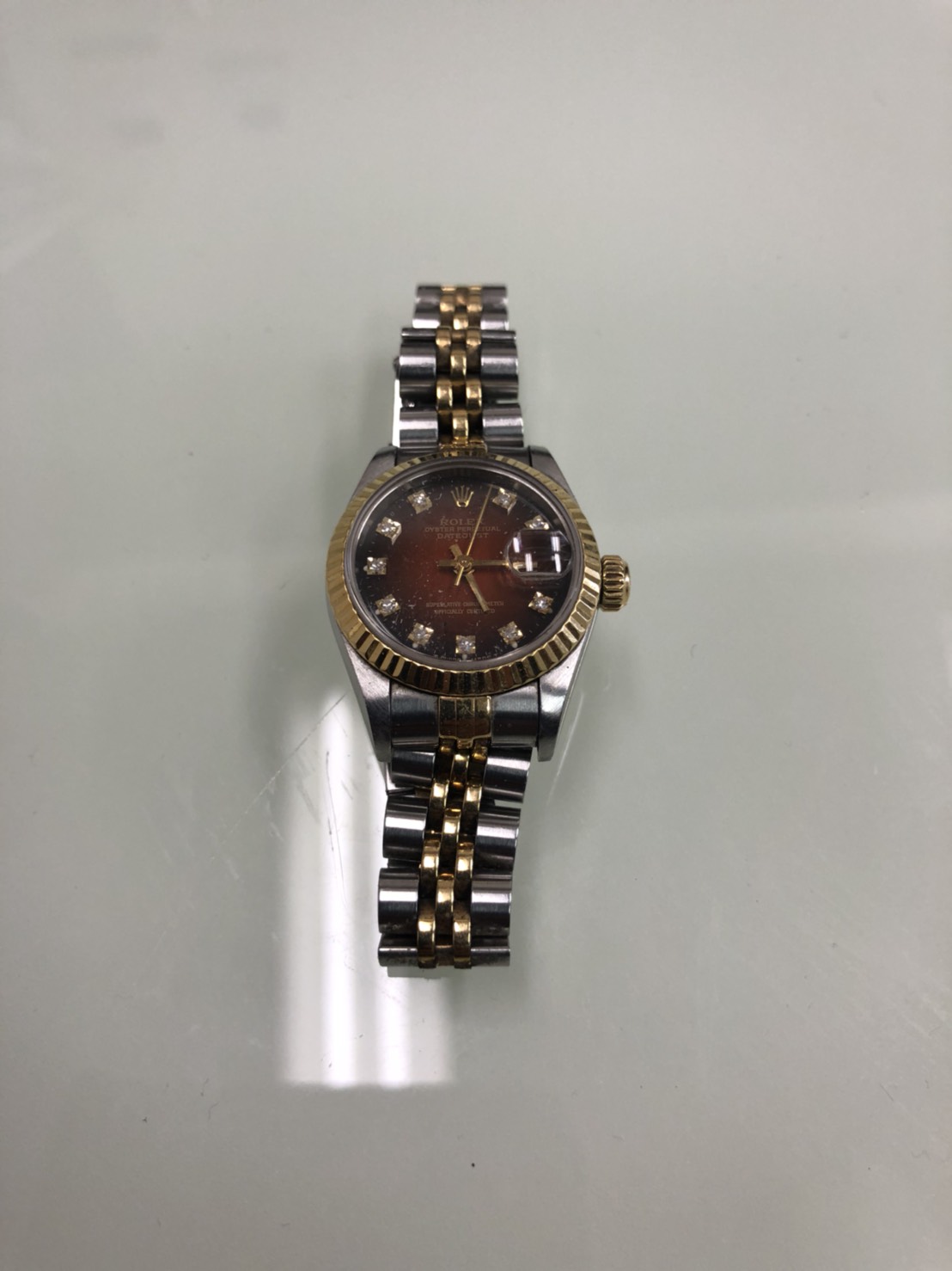 ROLEXオイスターデイト・YG/SS10P・ダイヤチェリーグラデーション...