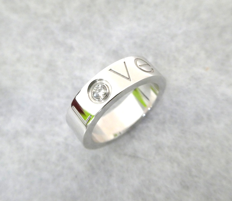 カルティエ	ラブリング	ダイヤ1P	WG